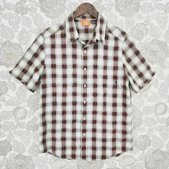 Merrell Button‎ down short sleeve Plaid Men's Shirt M 2215 - Picture 1 of 7